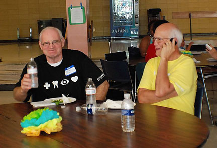 Mark Ronayne (Vancouver/Portland, left) and Jerome Devlaeminck (Vancouver/Portland) enjoy their lunch break.